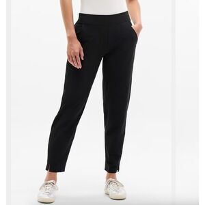 Athleta Brooklyn Ankle Pant Womens 4 Black Tapered Ribbed Travel Trousers EUC